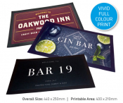 Custom Printed Bar Runner/ Drip Mat, 440x250mm.
