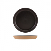 Kava Black Stoneware Ribbed Plate 18cm