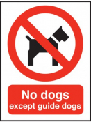 No Dogs Except Guide Dogs Sign