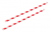Paper Straw Red/White 8inch x250