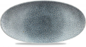 Churchill Raku Topaz Blue Oval Chefs Plate 11 4/5X5 3/4inch