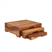 Acacia Wood Stepped Display Stand GN 1/2