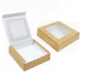 Salad Box Square with Window Kraft/White (105mm/4inch) x250