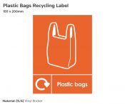 Plastic Bags Recycling, Self-Adhesive Vinyl, 200x150mm.