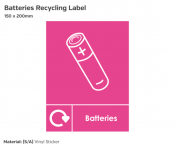 Batteries Recycling, Self-Adhesive Vinyl, 200x150mm.