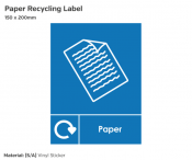 Paper Recycling, Self-Adhesive Vinyl, 200x150mm.