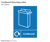 Cardboard Recycling, Self-Adhesive Vinyl, 200x150mm.