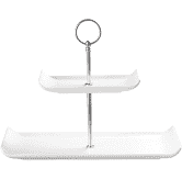 Churchill Alchemy Balance White Two Tier Plate Tower 11.75inchX5.75inch