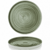 Churchill Stonecast Patina Burnished Green Walled Plate 10 2/8inch