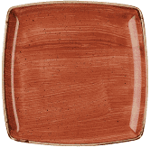 Churchill Stonecast Spiced Orange Deep Square Plate 26cm