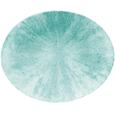 Churchill Stone Aquamarine Orbit Oval Coupe Plate 12.5inch