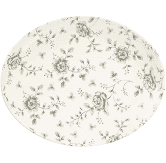 Churchill Rose Chintz Grey Orbit Oval Coupe Plate 12 1/2X10inch