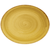 Churchill Stonecast Mustard Oval Coupe Plate 19.7cm