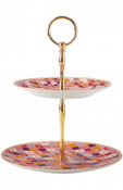 KitchenCraft Maxwell & Williams Teas & C's Cake Stand Two Tier Kasbah Rose
