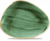 Churchill Stonecast Samphire Green Triangle Chefs Plate 13 3/4inchX7 3/8inch