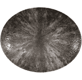 Churchill Stone Quartz Black Orbit Oval Coupe Plate 10inch
