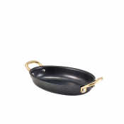 Black Vintage Steel Oval Dish 16.5 x 12.5cm