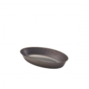 Black Vintage Steel Oval Dish 17.5 x 11cm