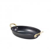 Black Vintage Steel Oval Dish 18.5 x 13.5cm