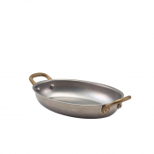 Vintage Steel Oval Dish 18.5 x 13.5cm