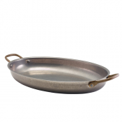 Vintage Steel Oval Dish 34 x 23cm