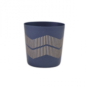 Metallic Blue Lined Serving Cup 8.5 x 8.5cm