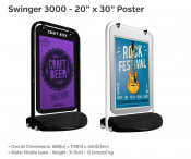 Swinger 3000P-20x30inch Pavement Poster Display (White Frame)