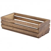 Dark Rustic Wooden Crate 25 x 12 x 7.5cm
