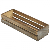 Dark Rustic Wooden Crate 34 x 12 x 7cm