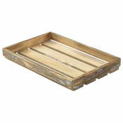 Dark Rustic Wooden Crate 35 x 23 x 4cm