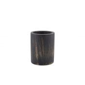 Black Wash Acacia Wood Cutlery Cylinder