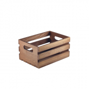Dark Rustic Wooden Crate 21.5x15x10.8cm