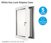 A0 White Frame, Key Lock Poster Display Case.
