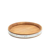 Acacia Wood Zinc Banded Serving Board 24cm