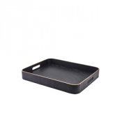 Black Wood Veneer Butlers Tray 45.5 x 36cm