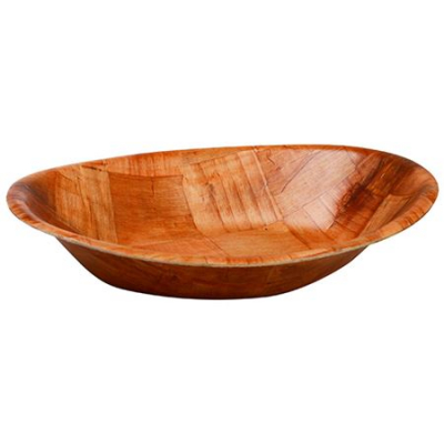 Woven Wood Bowl Oval 12x9"/30x23cm