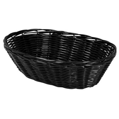 Poly Rattan Basket Oval Black 9Inch