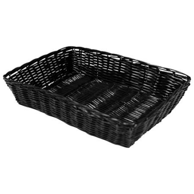 Poly Rattan Basket Rectangular Black 16x11Inch