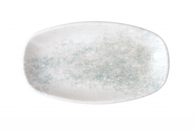 Smoky Matte Blue Oval Deep Plate 34 cm