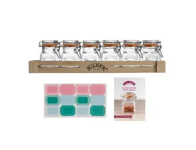 Kilner Glass Clip Top Spice Jar Set