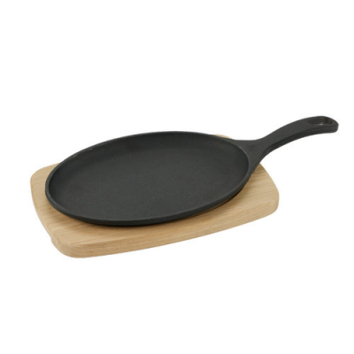 Cast Iron Oval Sizzler Set 27.8x19.5x1.7cm
