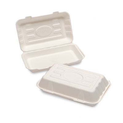 Bagasse Fish & Chip Box White Medium (HB10) 9x6x2.5Inch x250