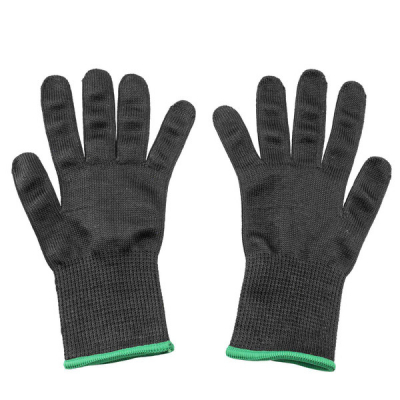 Medium Cut Resistant Gloves Black with Green Cuff Polyethylene