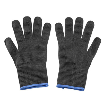 Large Cut Resistant Gloves Black with Blue Cuff Polyethylene