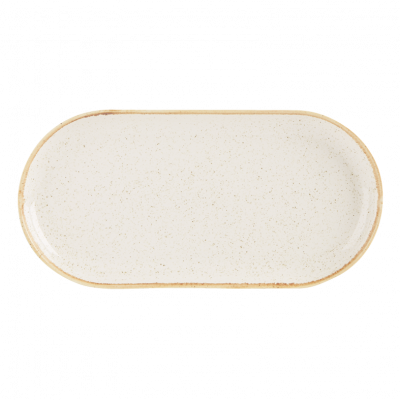 Oatmeal Narrow Oval Plate 30cm