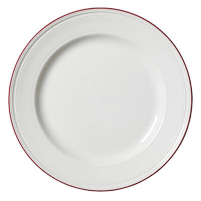 Bead Maroon Band Plate 28.5cm (11 1/4Inch)