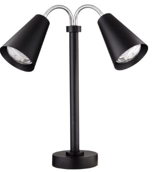 Modern Black Double Heat Lamp 220V UK Plug 55.9cm (22Inch)