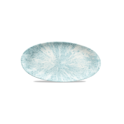 Churchill Stone Aquamarine Oval Chefs Plate 13 3/4X6 3/4Inch