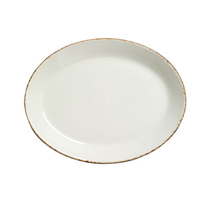 Brown Dapple Oval Coupe Plate 20.25cm 8Inch