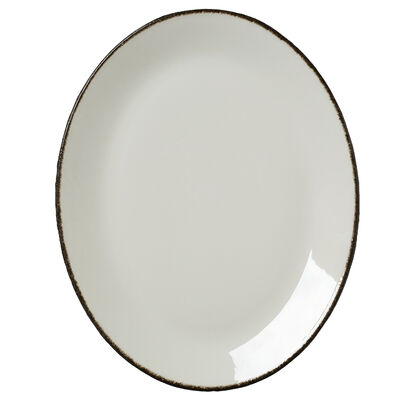 Charcoal Dapple Oval Coupe Plate 34.25cm (13 1/2Inch)